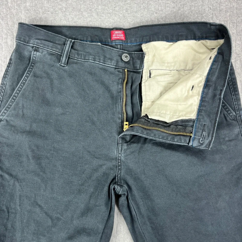 Levis XX Chino Pants‎ Men 33x34 Fits 34x31.5 Black Standard Taper Stretch Twill